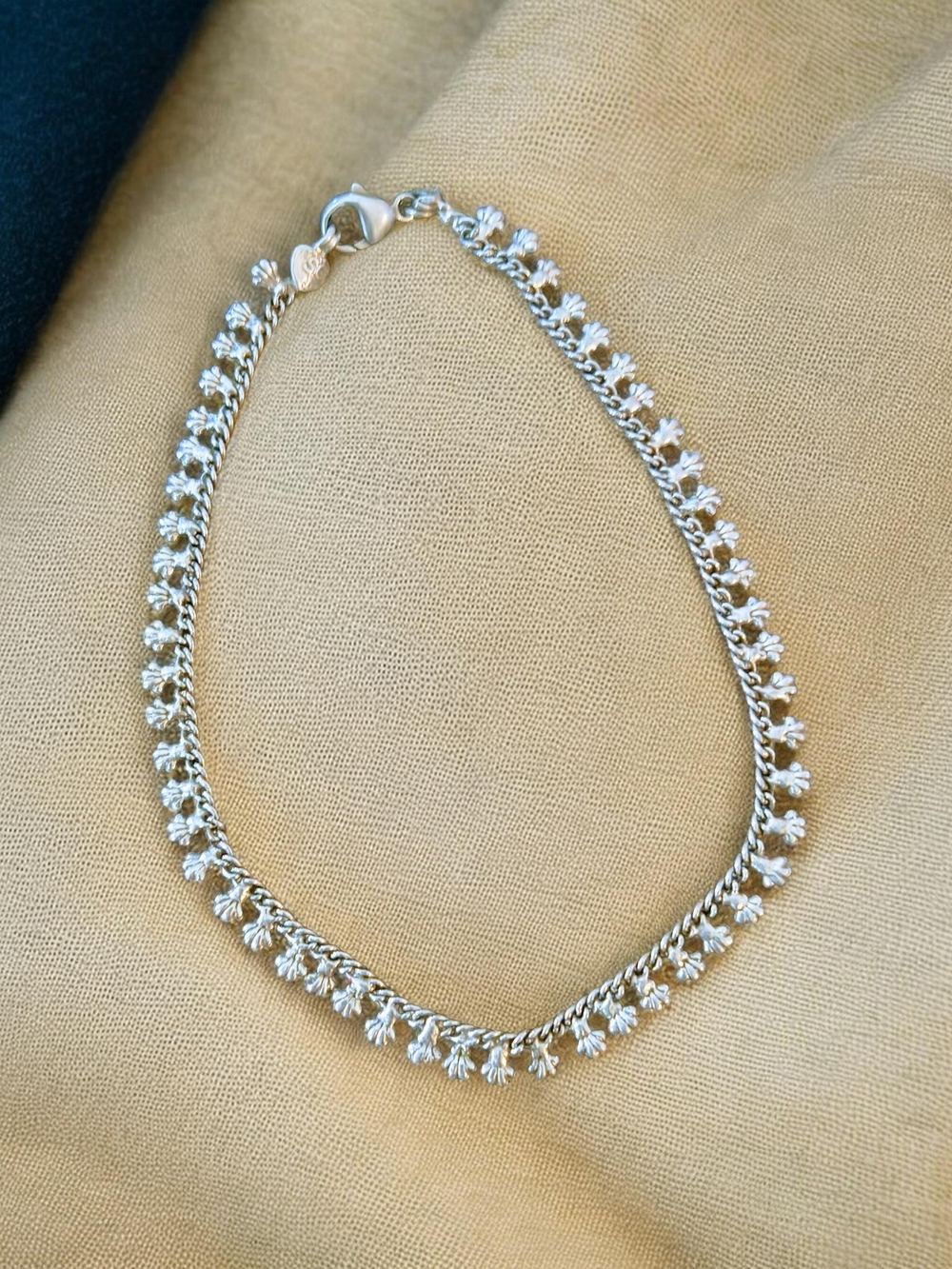 Vintage Sterling Silver 925 Traditional Indian Women's Anklet Chain